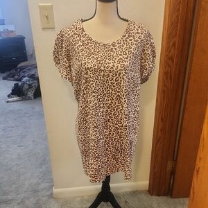 Nine West Brown Leopard Print Blouse